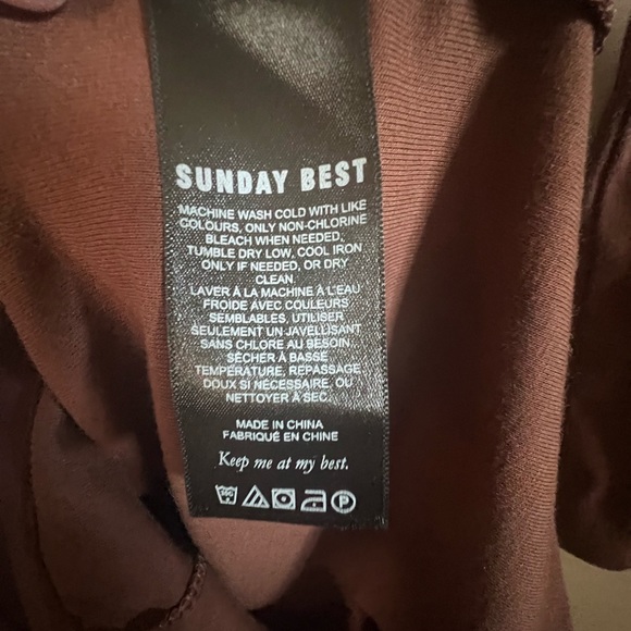 Sunday Best by Aritzia, half zip dress, size Medium, cognac brown, EUC - Picture 7 of 11